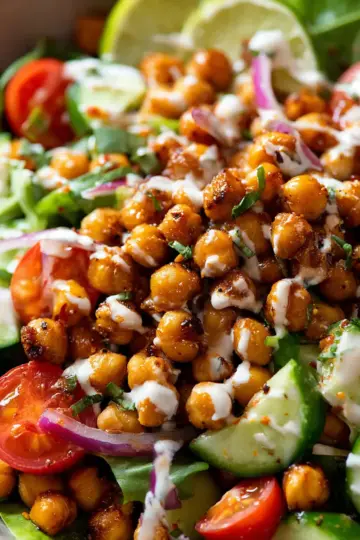 Crispy Chili Lime Chickpea Salad
