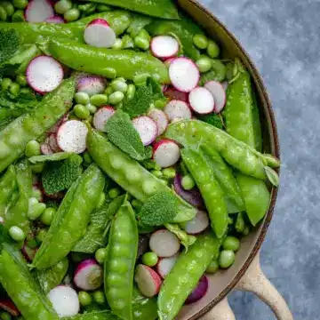 Spring Peas with Radish and Mint