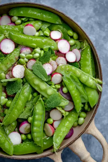 Spring Peas with Radish and Mint