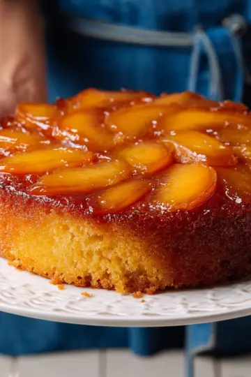 Caramel Peach Upside-Down Cake