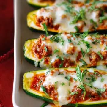 Lasagna Stuffed Zucchini Boats
