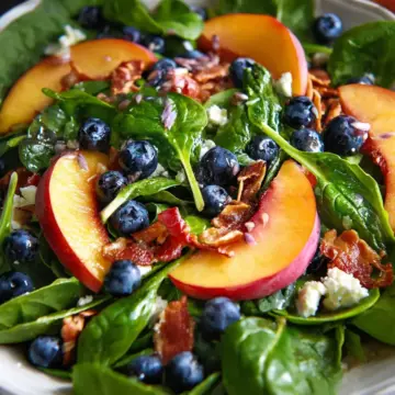 Peach Blueberry Spinach Salad