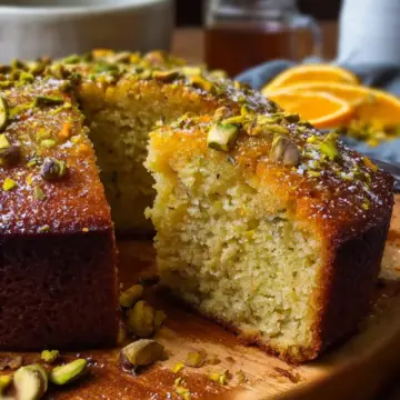 Orange Cardamom Pistachio Tea Cake