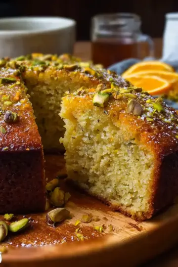 Orange Cardamom Pistachio Tea Cake