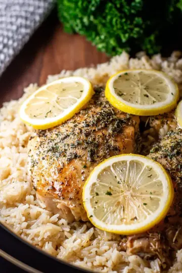 Slow Cooker Lemon Pepper Chicken with Rice
