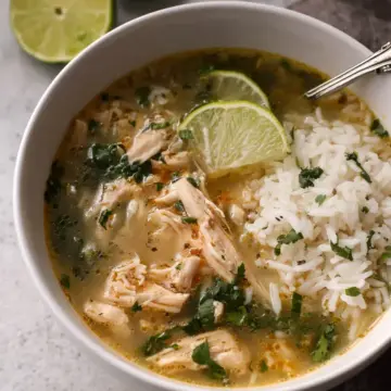 Ginger Lime Chicken and Rice Soup.