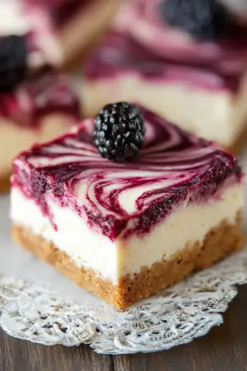 Blackberry Swirl Cheesecake Bars