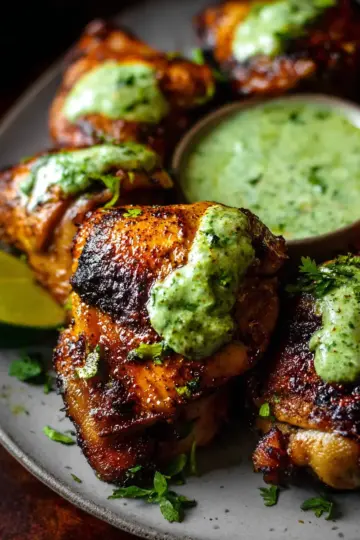 Peruvian Chicken with Green Sauce (Aji Verde)