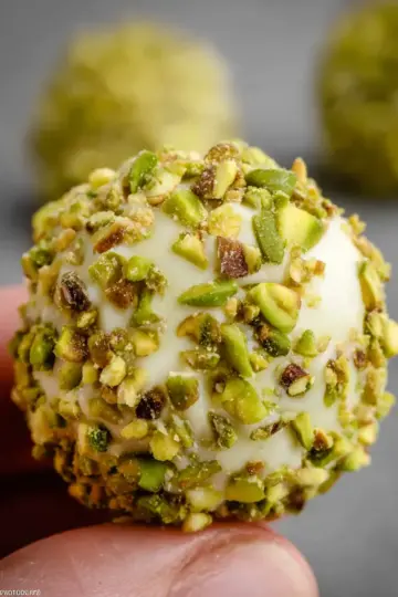 White Chocolate Pistachio Truffles