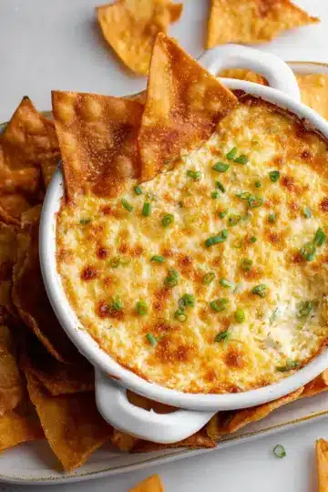 Crab Rangoon Dip with Crispy Wonton Chips