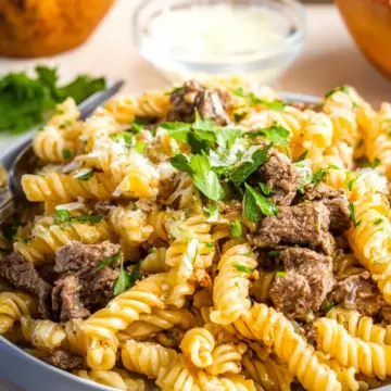 Garlic Parmesan Beef Pasta