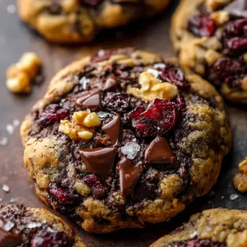 Dark Chocolate Cranberry Walnut Cookies