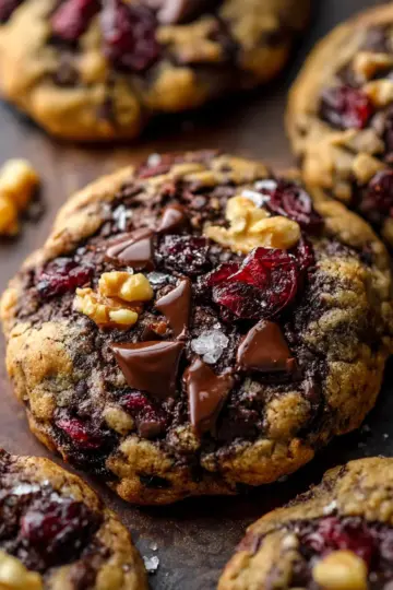 Dark Chocolate Cranberry Walnut Cookies