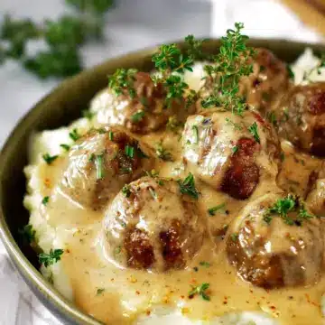 Meatballs in Dijon Gravy