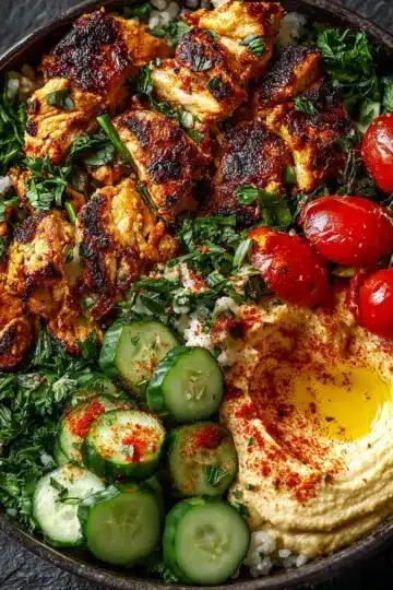 Lemon Chili Grilled Chicken Bowls with Fresh Cucumber Salad & Hummus – Complete Guide