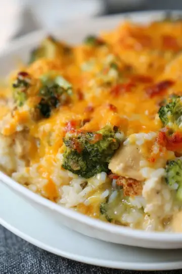 Cheesy Chicken Broccoli Rice Casserole