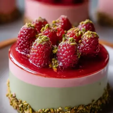 Raspberry Pistachio Mousse Cakes