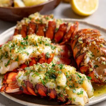 Garlic Confit Butter Lobster Tails