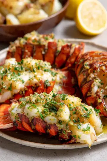 Garlic Confit Butter Lobster Tails
