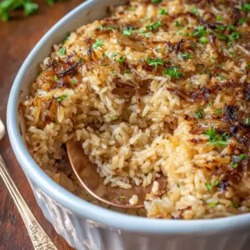 French Onion Rice Bake