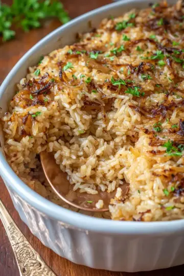 French Onion Rice Bake