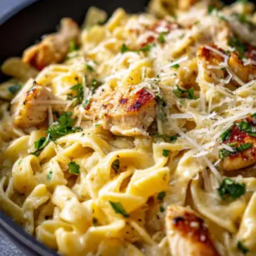 Garlic parmesan pasta with chicken (no cream)