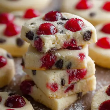Christmas Maraschino Cherry Shortbread Cookies