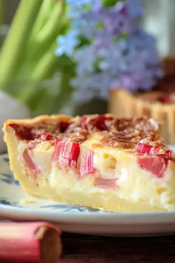 Crustless Rhubarb Custard Pie - Creamy, Tangy, and Oh-So-Easy-Peasy! (Plus a Quick Garden Peek)