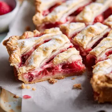 Raspberry Rhubarb Slab Pie