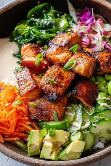 Easy Bang Bang Salmon Bowls.