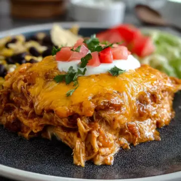Slow Cooker Chicken Enchilada Casserole