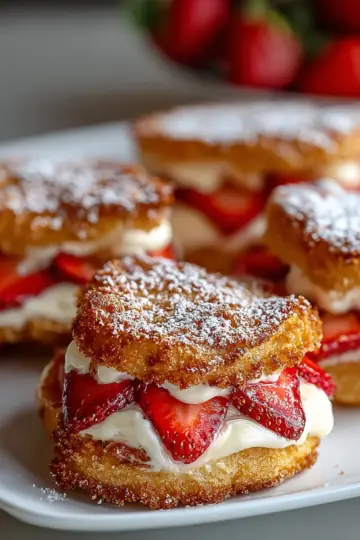 Fried Strawberry Cheesecake Sandwiches