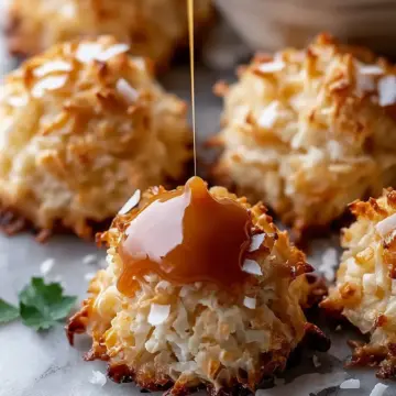 No Bake Salted Caramel Coconut Macaroons