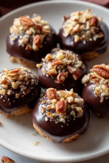 No Bake Pecan Pie Balls with Chocolate Coating Recipe