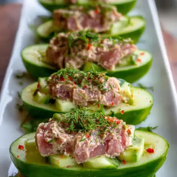 Tuna Cucumber Boats