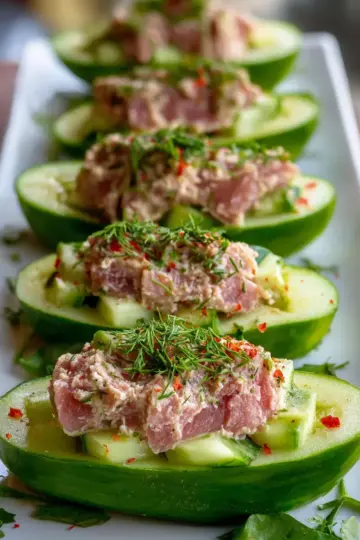 Tuna Cucumber Boats