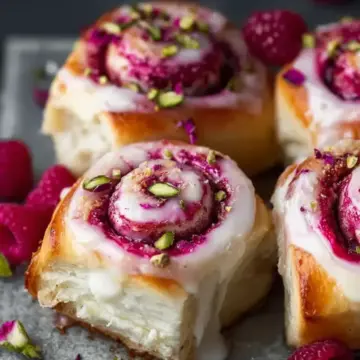 Raspberry and Rose Cheesecake Buns