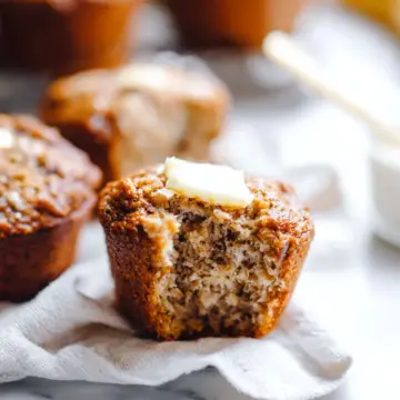 Fluffy Sourdough Banana Muffins