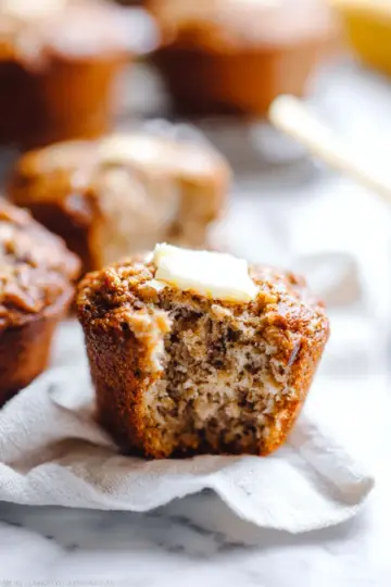 Fluffy Sourdough Banana Muffins