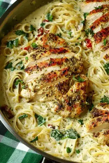 Basil Pesto Chicken Alfredo