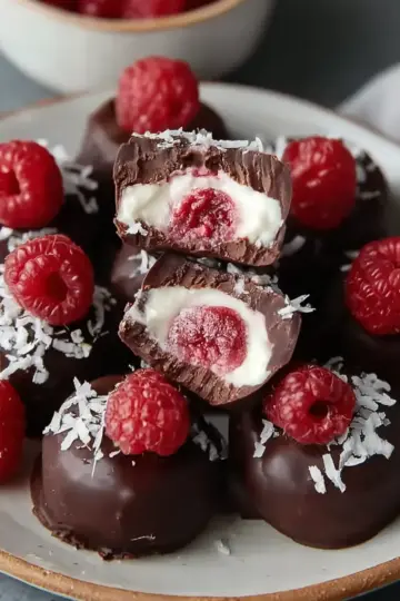 Frozen Dark Chocolate Raspberry Bites with Coconut Cream Filling: An Incredible Ultimate Recipe