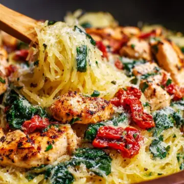 Tuscan Chicken and Spaghetti Squash Skillet Recipe