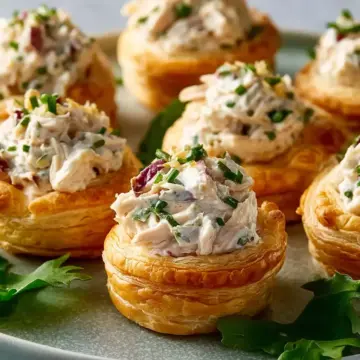 Easy Chicken Salad in Puff Pastry Cups