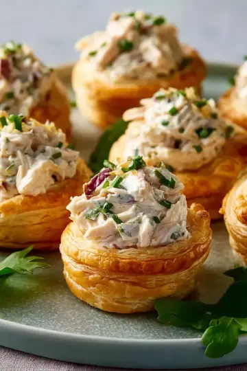 Easy Chicken Salad in Puff Pastry Cups