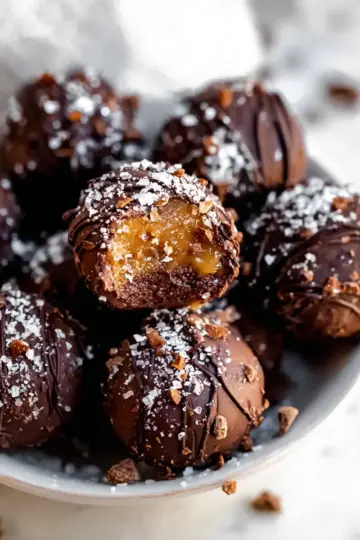 Vegan Chocolate Caramel Truffles