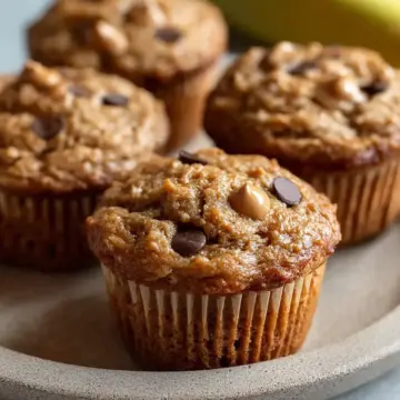 Flourless Peanut Butter Banana Muffins