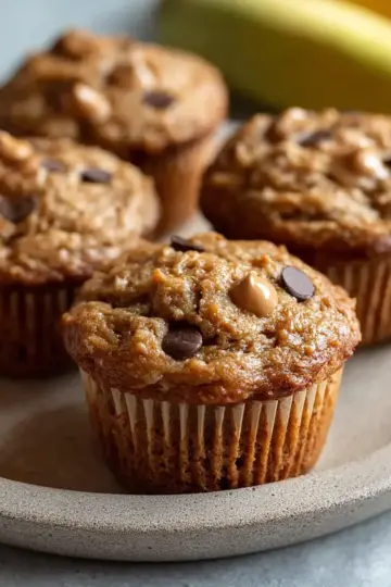 Flourless Peanut Butter Banana Muffins
