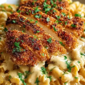 Crispy Chicken with Creamy Parmesan Pasta Recipe