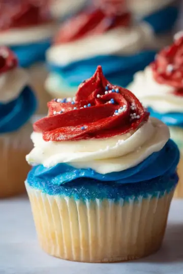 Red White and Blue Cupcakes