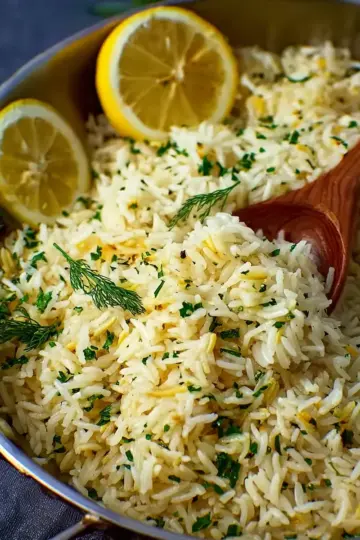 Authentic Greek Lemon Rice Pilaf with Orzo
